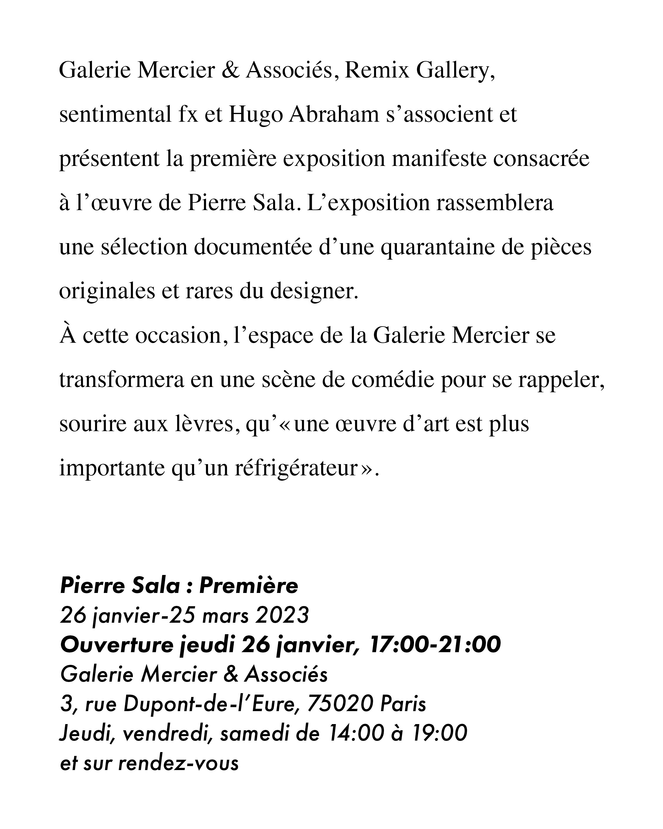 Lerat à la Galerie Mercier & Associés.